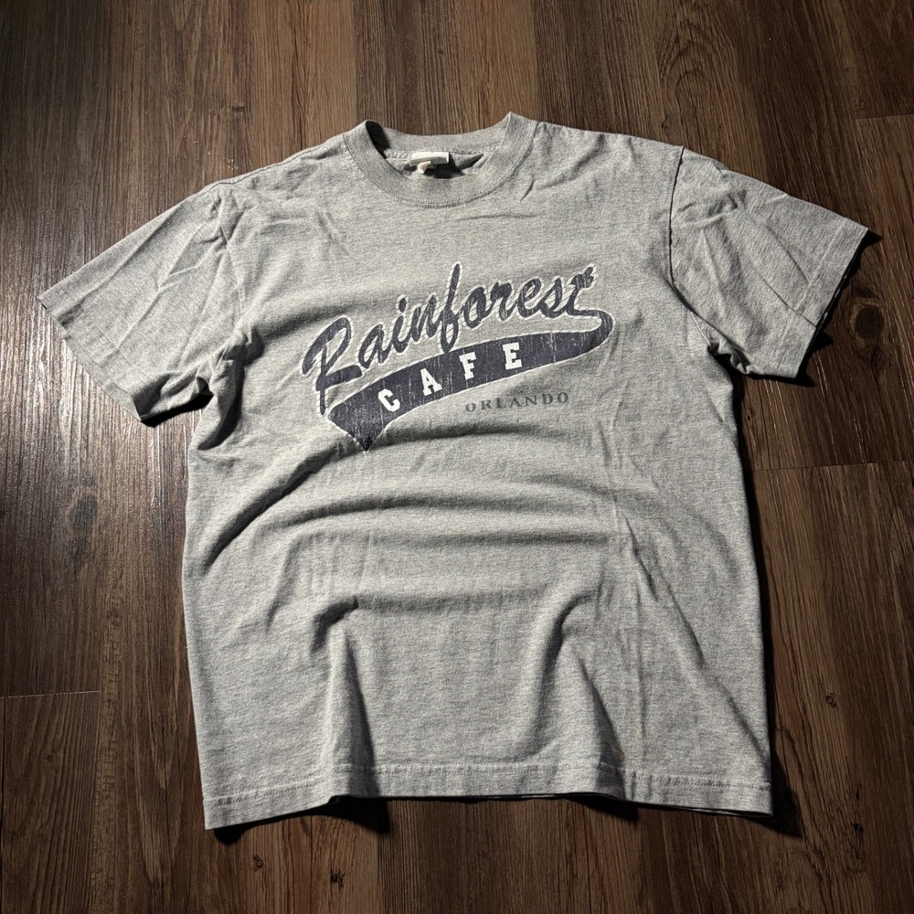 Rainforest Cafe Orlando Graphic T Shirt Gray Mens Size M Souvenir Tee